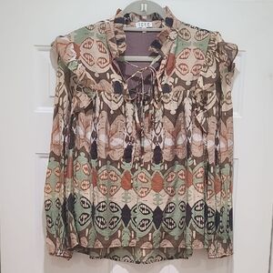 Ruffled Peasant Blouse Size L